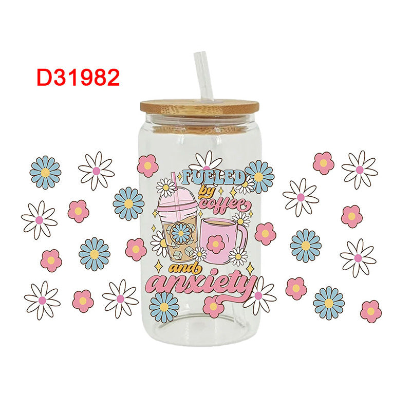 Wholesale  Butterfly Knot Dessert Beverage 16oz Cup UV DTF Wraps