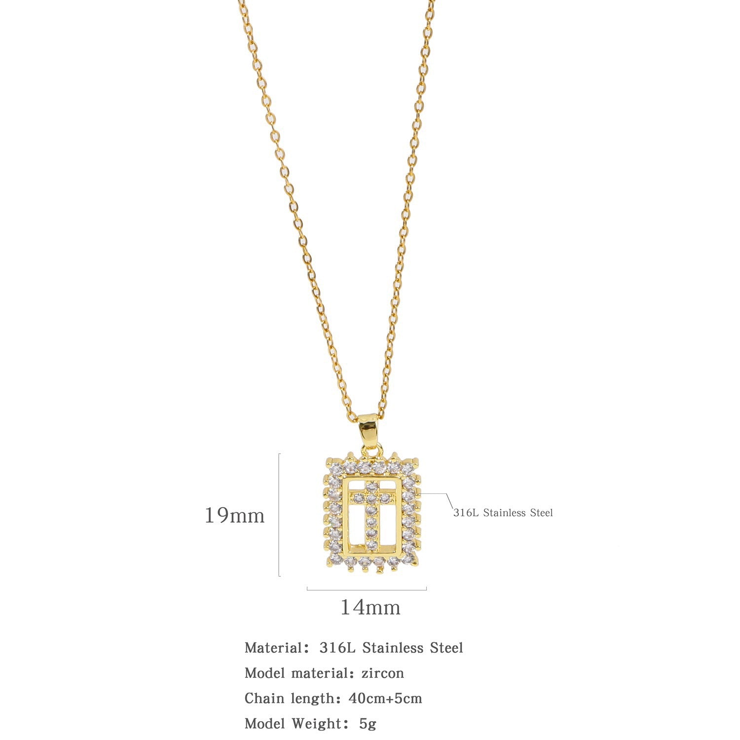 Wholesale Colorfulful Zircon Men' s and Women' s Cross Necklace Niche Design