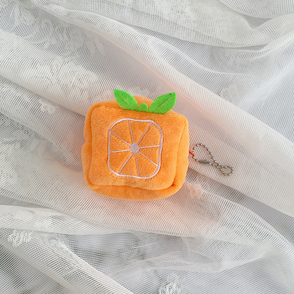 Wholesale of New Creative Fruit Square Bags, Cute Plush Zero Wallet