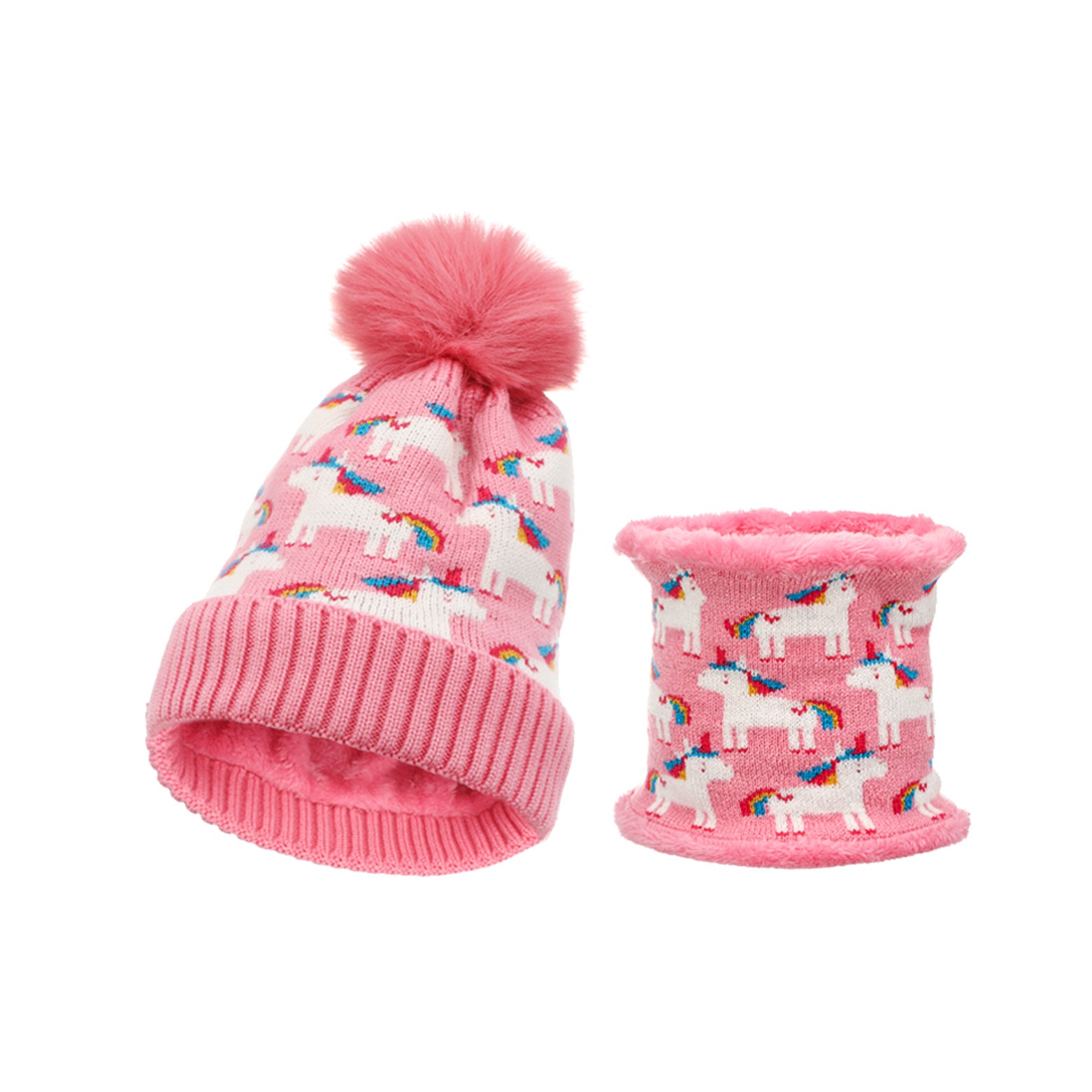 Wholesale Unicorn Knitted Children's Beanie Scarf Two-piece Set