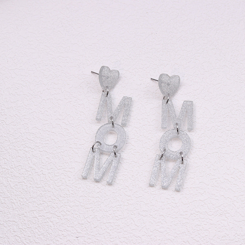 Wholesale Mother's Day Acrylic Printed Earrings
