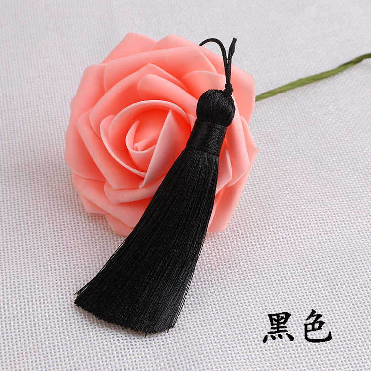 Wholesale 8CM Short Fat Vertical Ice Silk Small Tassel Hanging Ear Pendant