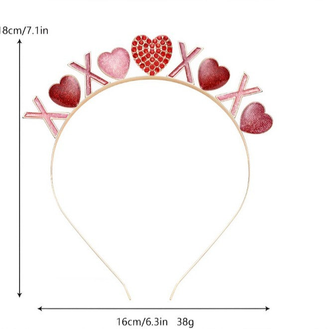 Wholesale fashion Valentine's Day love headband XOXO headdress pink alloy headband girl party gift