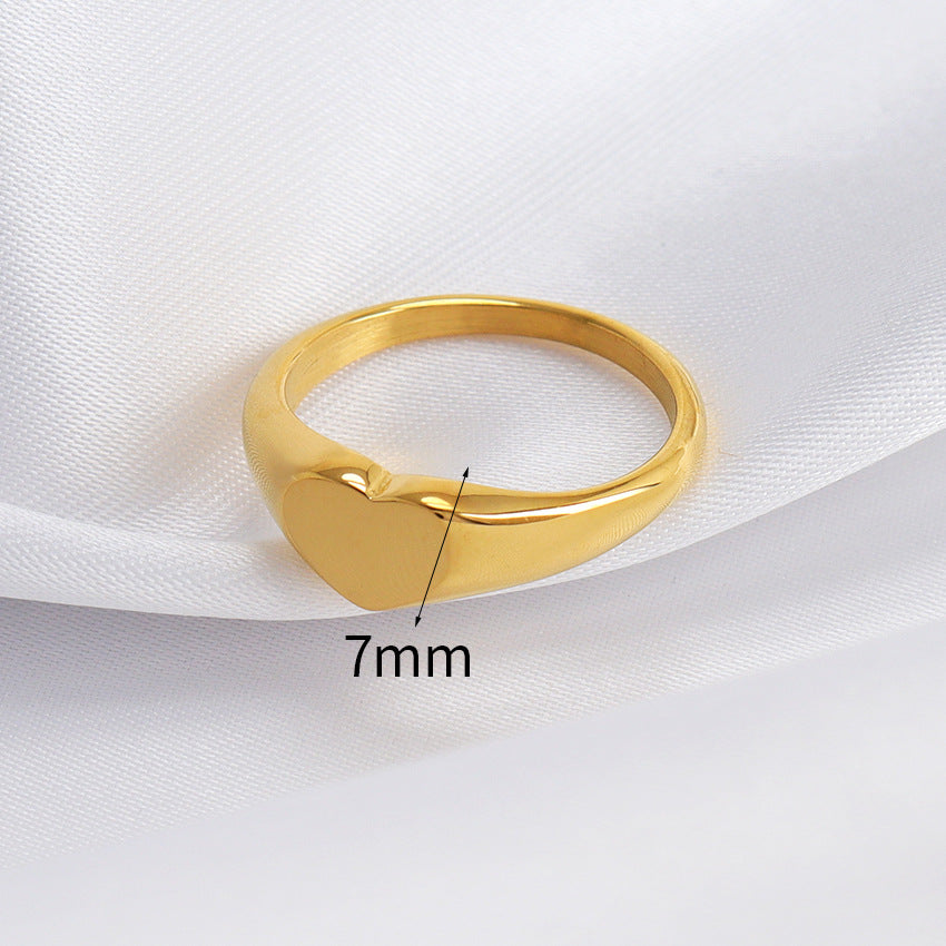 Wholesale Love Glossy Stainless Steel Ring