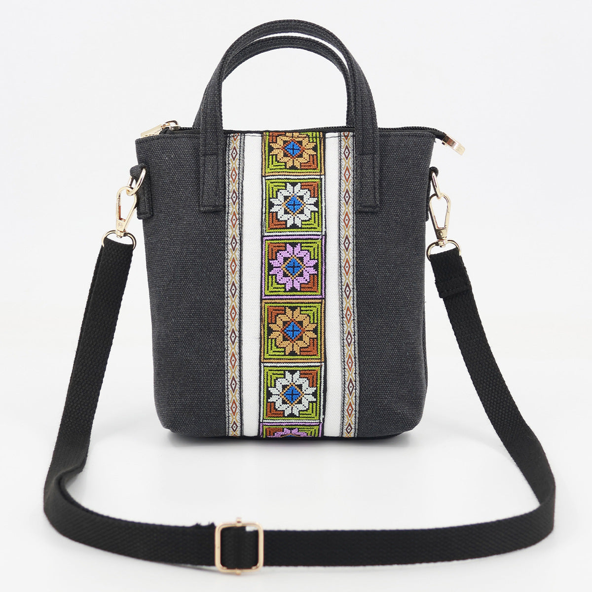 Wholesale Canvas Ethnic Style Embroidered Crossbody Bag