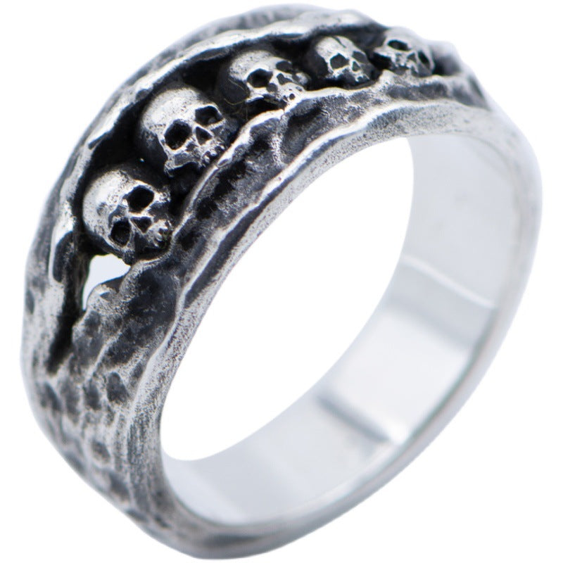 Wholesale Five-headed abalone skull ring