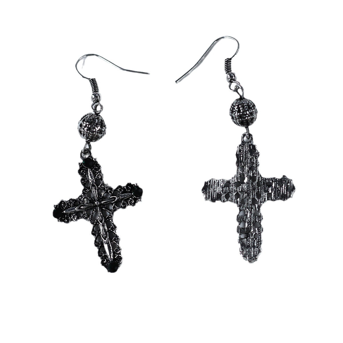 Wholesale Diamond Inlaid Cross Hollow Earrings