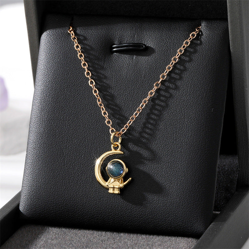 Wholesale Astronaut Moon Star Alloy Necklaces