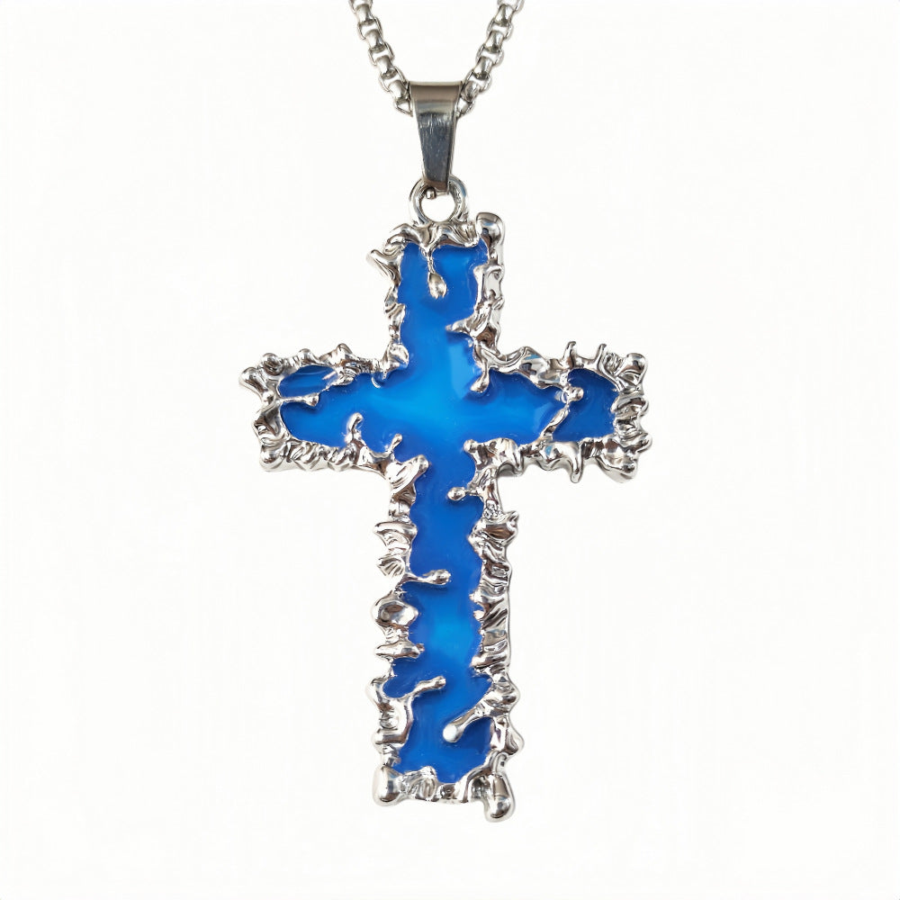 Wholesale Luminous cross natural stone bead glow bracelet