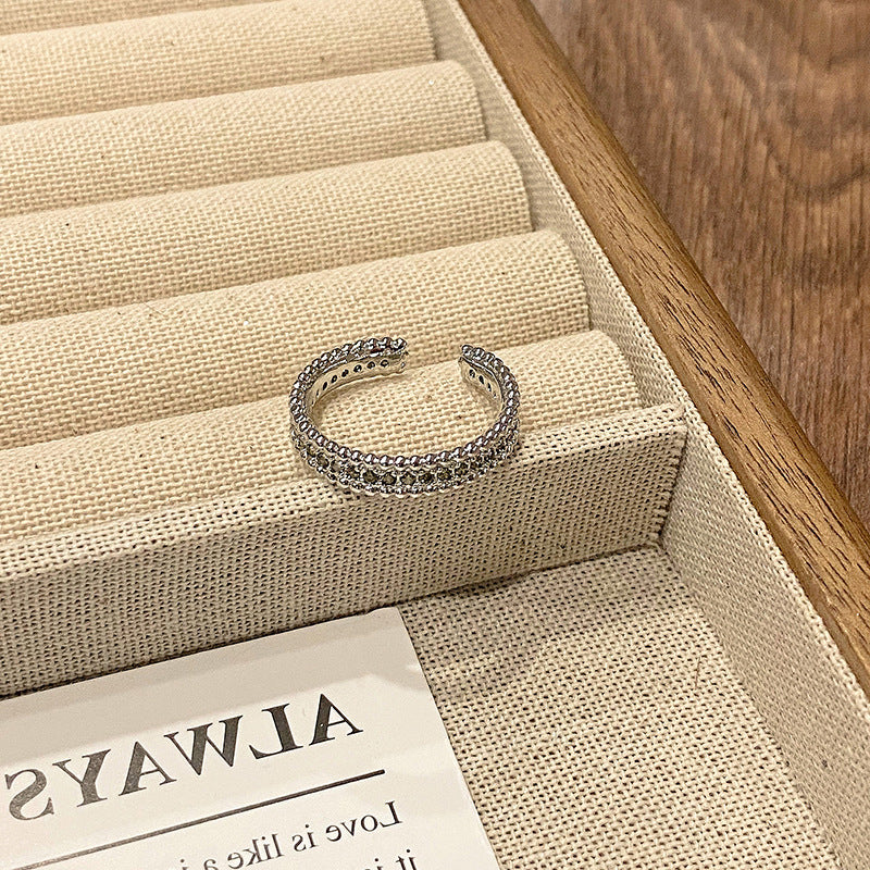 Wholesale Vintage Olive Green Zircon Personalized Open End Ring