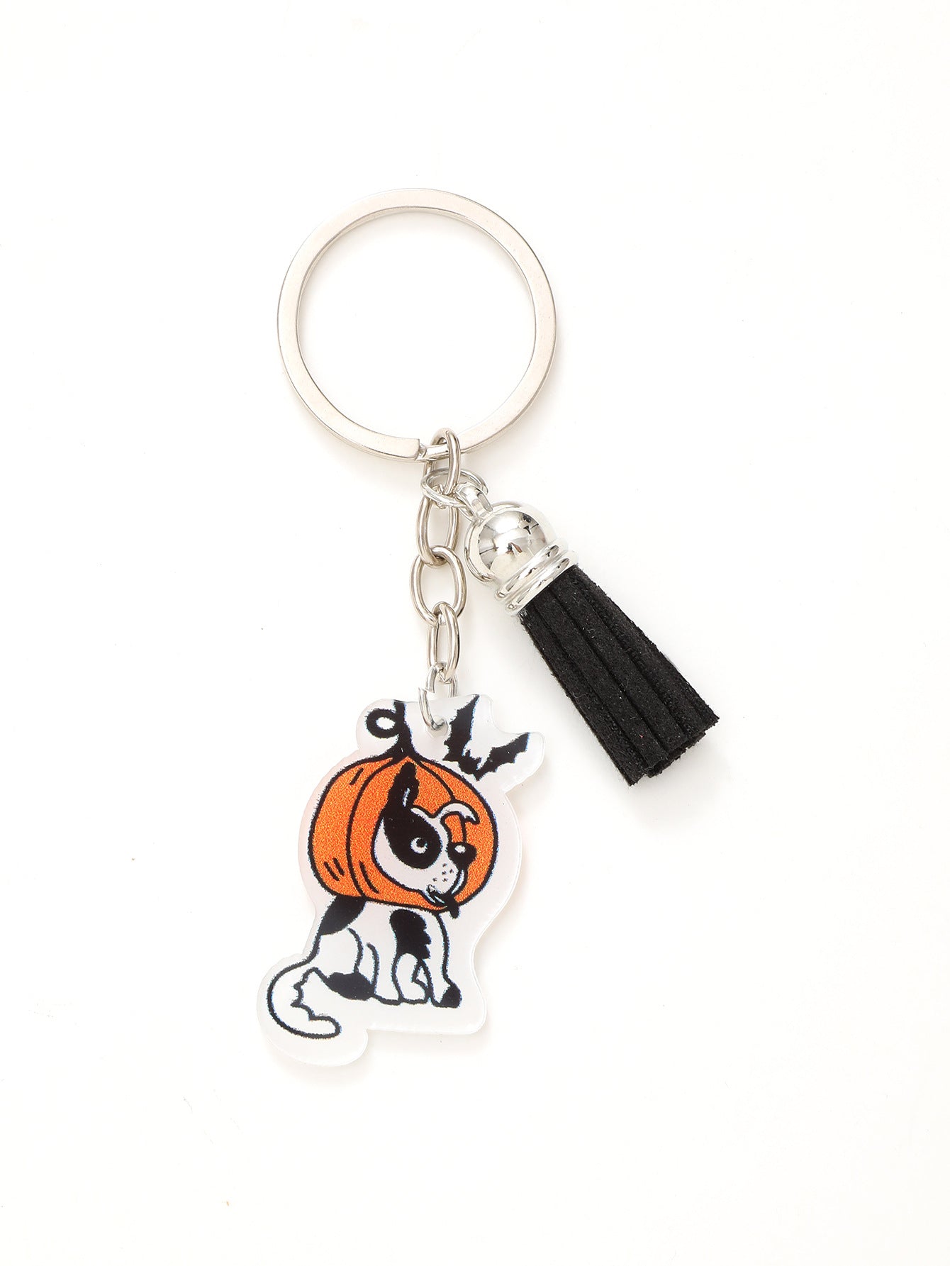Wholesale Halloween Funny Acrylic Bat Pumpkin Head Witch Tassel Keychain