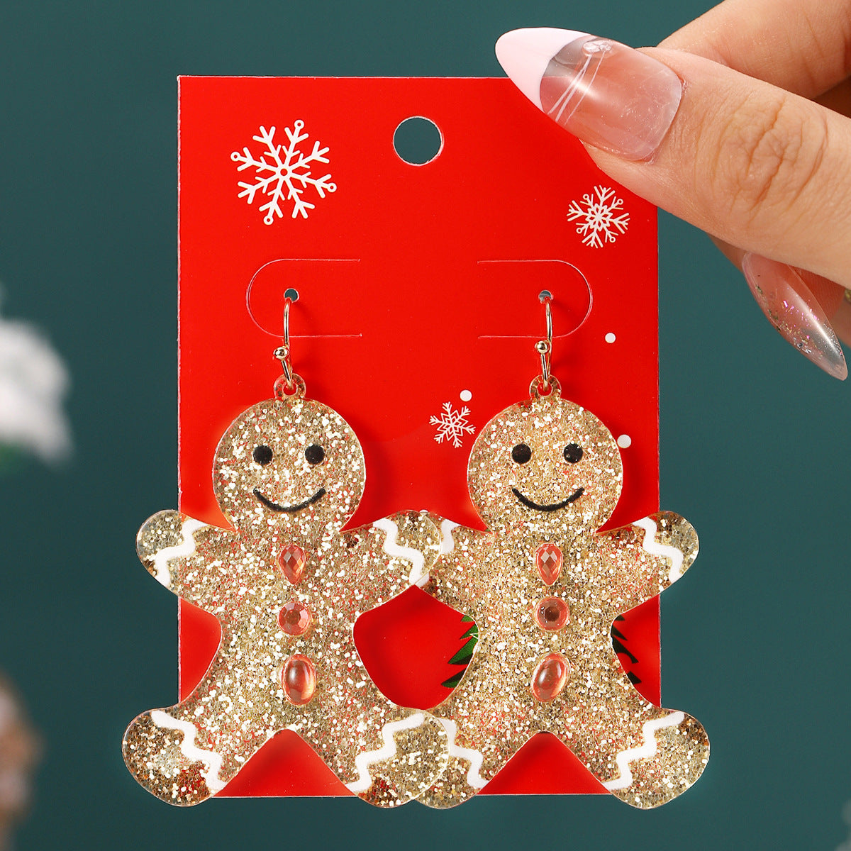 Wholesale Christmas cartoon diamond alloy earrings