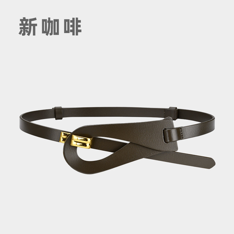Wholesale Two-layer Cowhide Belt with No Holes for Adjustment and Outer Decoration