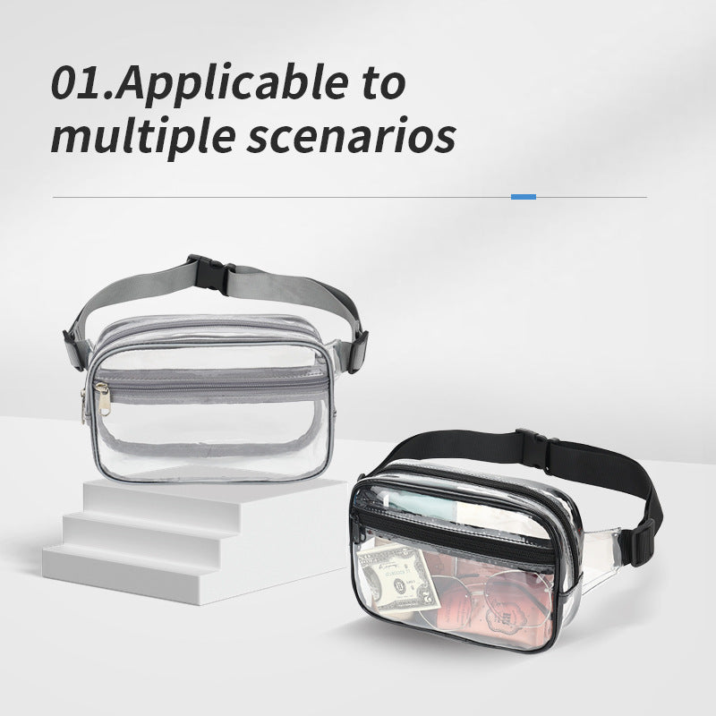 Wholesale Waterproof Fashion PVC Transparent Waist Bag Chest Bag Crossbody Shoulder Bag
