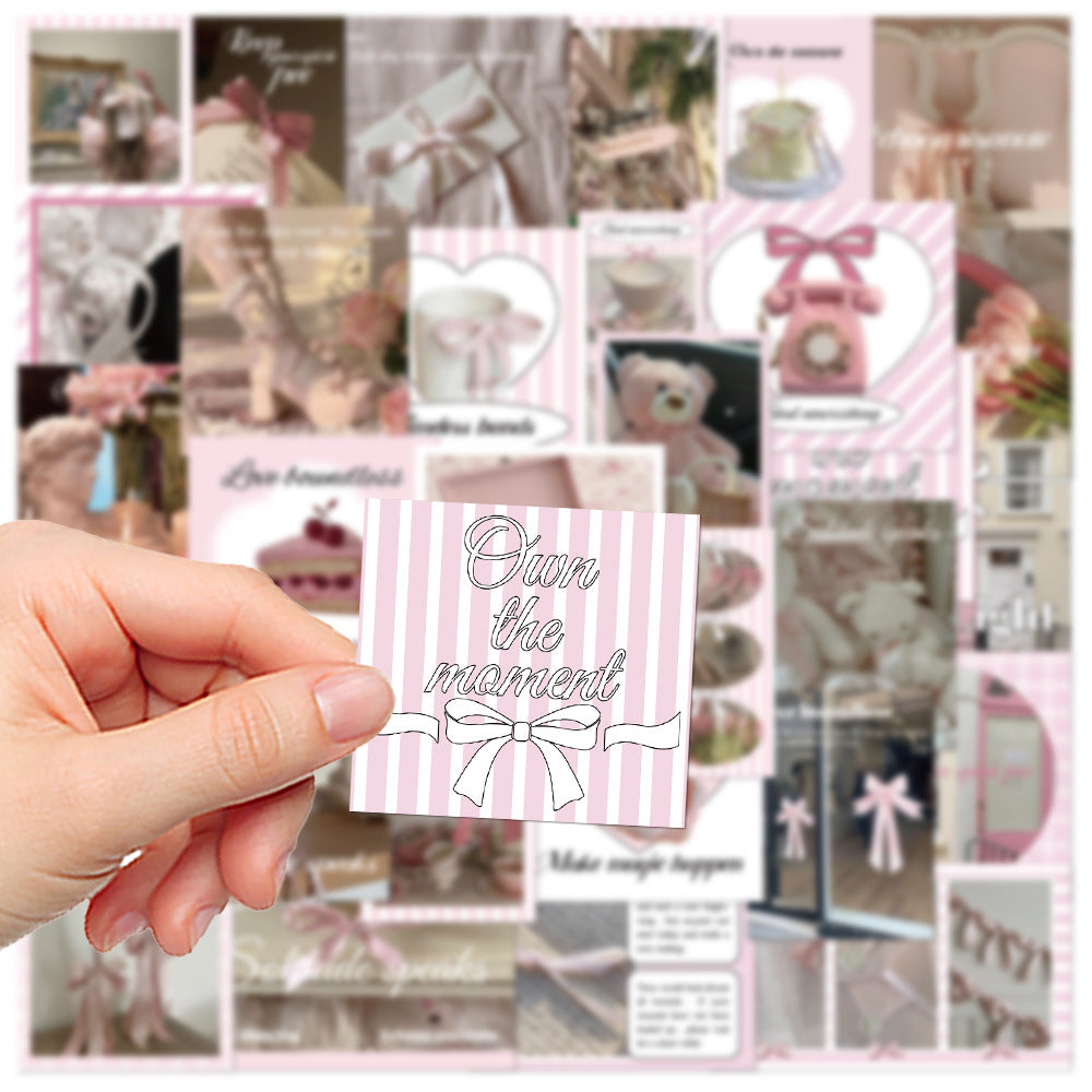 Wholesale 30pcs pink ballet-style waterproof vinyl stickers