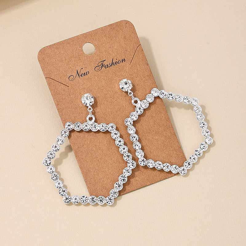 Wholesale Fashion metal geometric heart star ring French high-end temperament simple ladies earrings