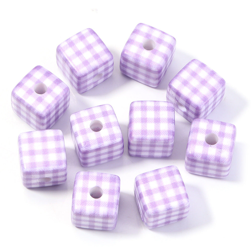 Wholesale 10pcs Printed Square Starry Sky Acrylic Beads