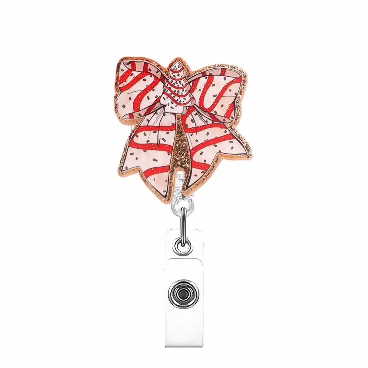 Wholesale Bow Christmas Tree  Badge Reels