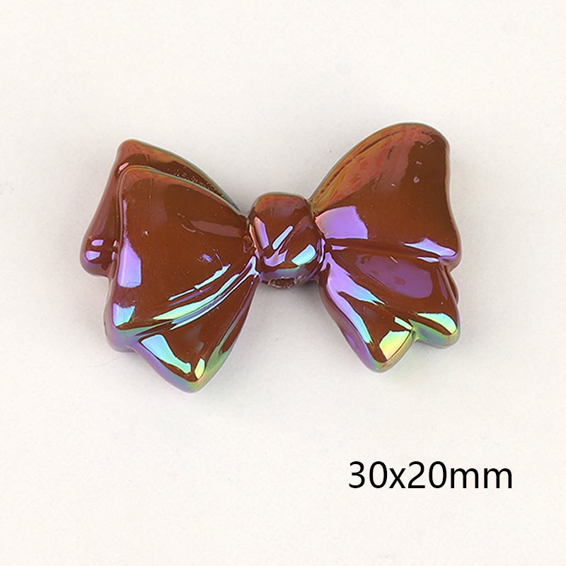 Wholesale 2PCS Acrylic Color Plated Double-sided Three-dimensional Bow Beads
