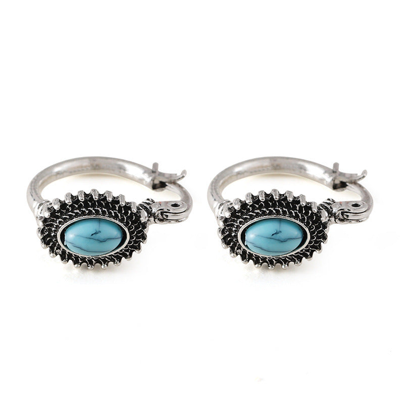 Wholesale Vintage Turquoise Earrings Pomicia Oval Drop Earrings