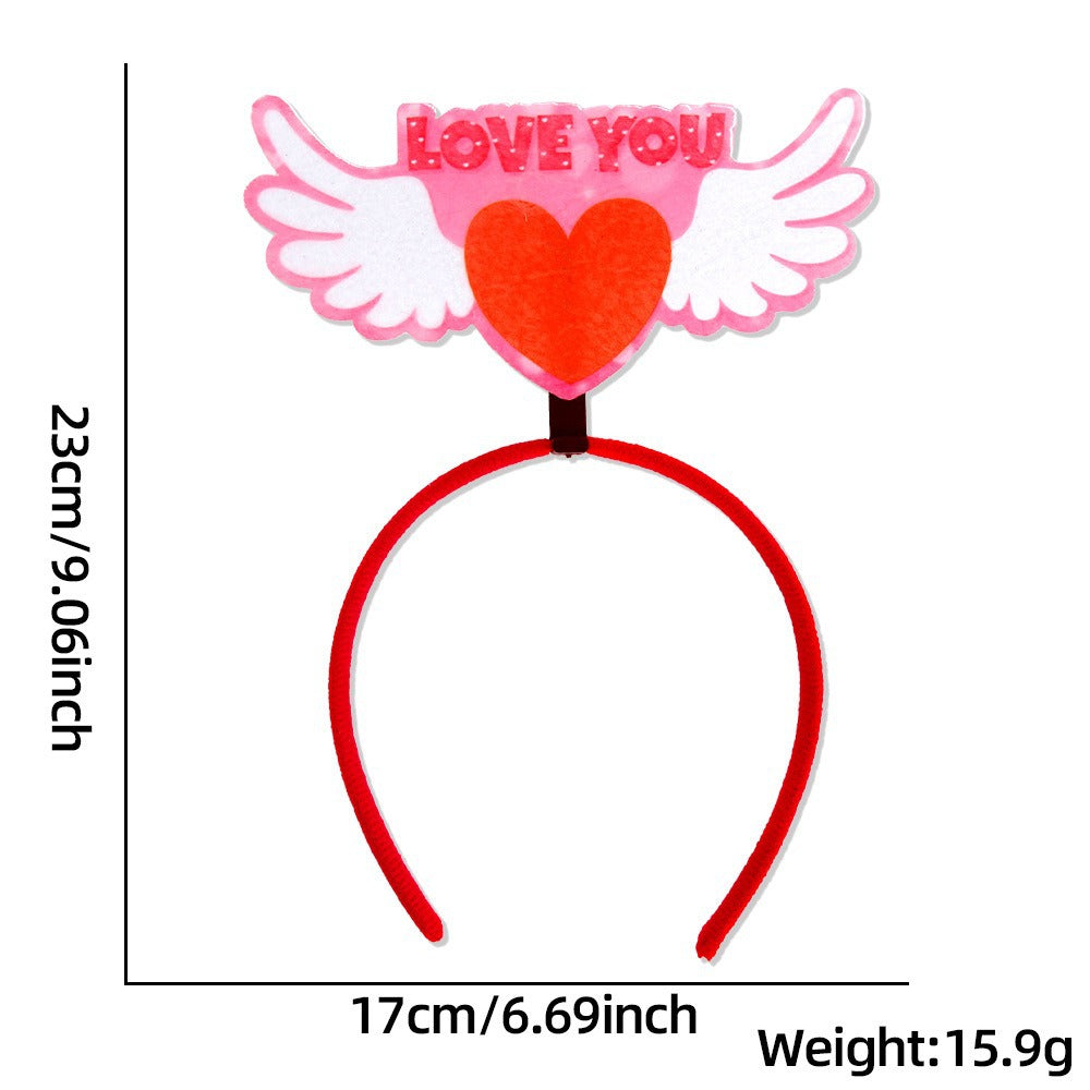 Wholesale 10pcs valentine's day love key hairband romantic party decoration hairpin letter headband hair accessories