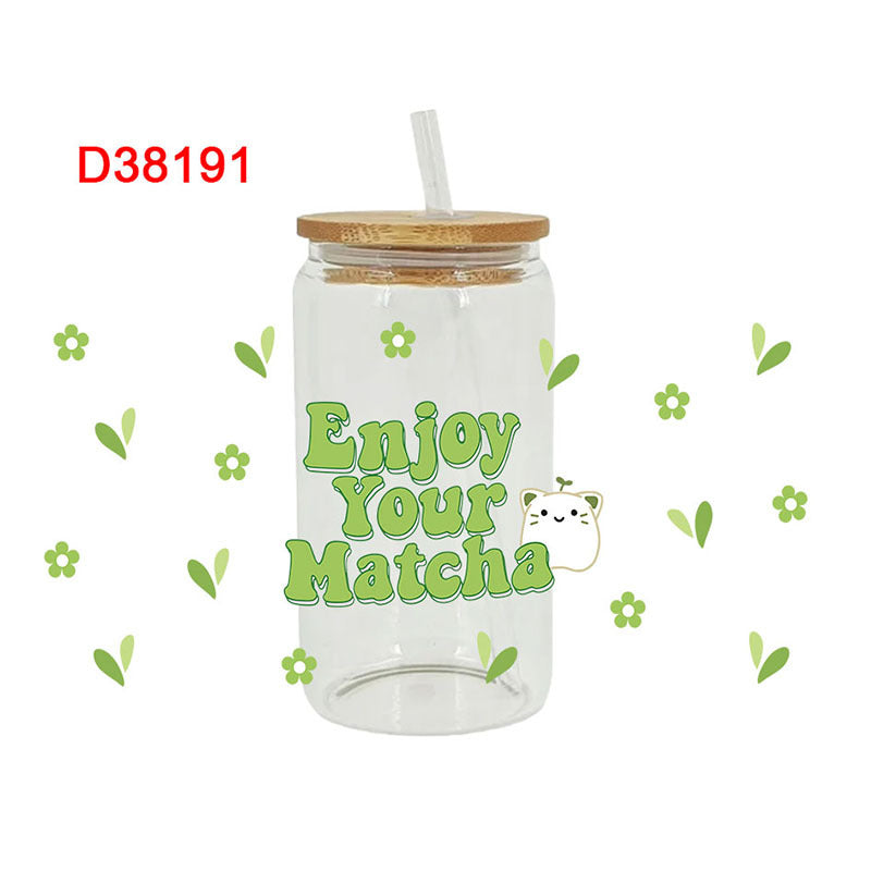 Wholesale UV transfer sticker for glass cups crystal label crystal sticker 16OZ UV DTF WRAPS
