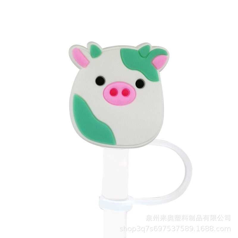 Wholesale 20PCS PVC Cute Doll Straw Tube Cap