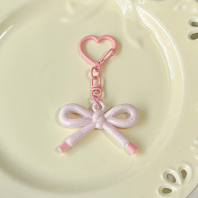 Wholesale Cute Double-Sided Printed Cut Out Bow Keychain