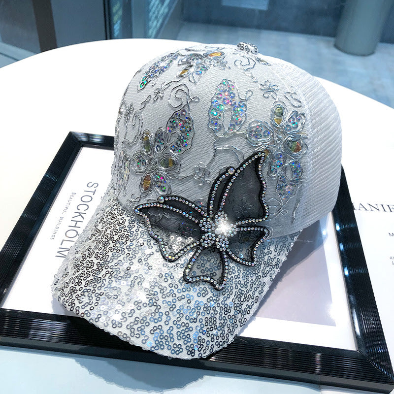 Wholesale Mesh Diamond Butterfly Baseball Cap