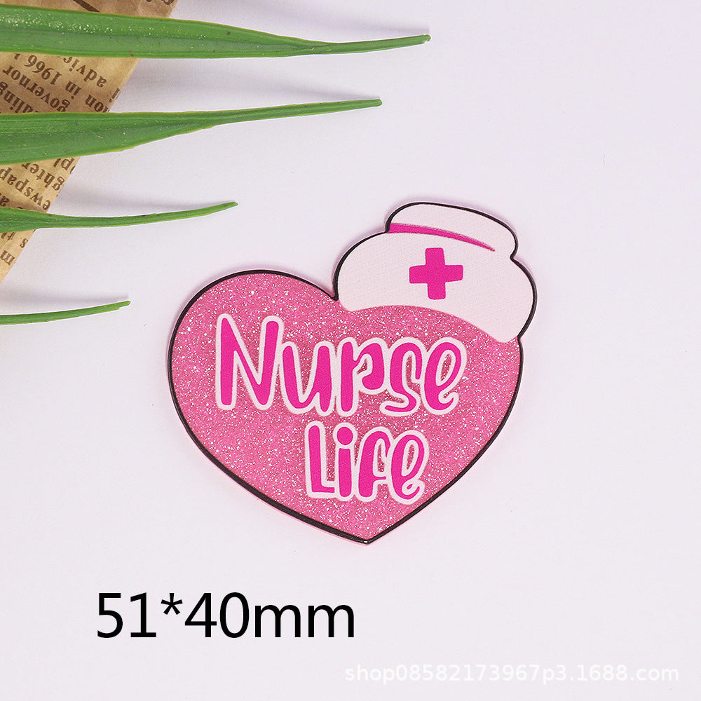 Wholesale 10pcs Cartoon Letters Rainbow Bag Acrylic Cute Things DIY Accessories FlatBack