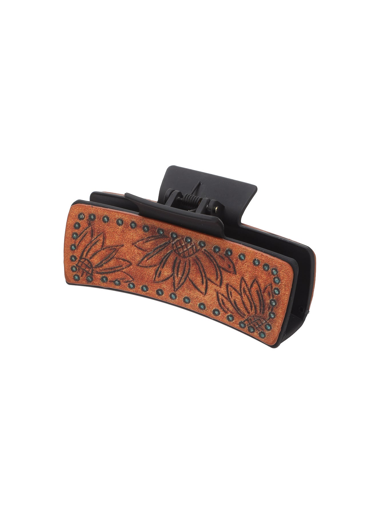 Wholesale Western Style Sunflower Leather Hair Clips