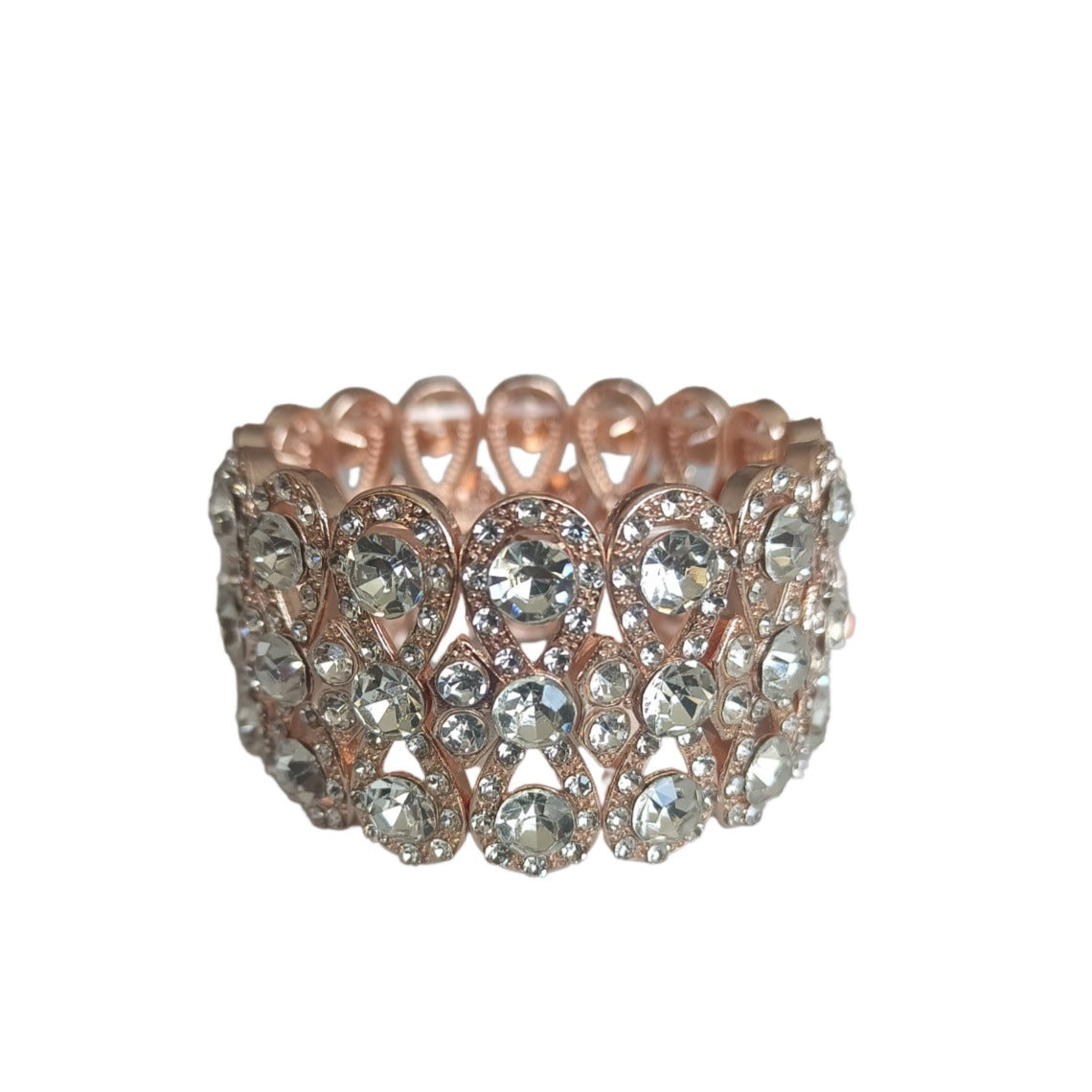 Wholesale Trendy Crystal Figure 8 Stretch Bracelet White Zinc Alloy Handmade Jewelry Everyday Wear Gift