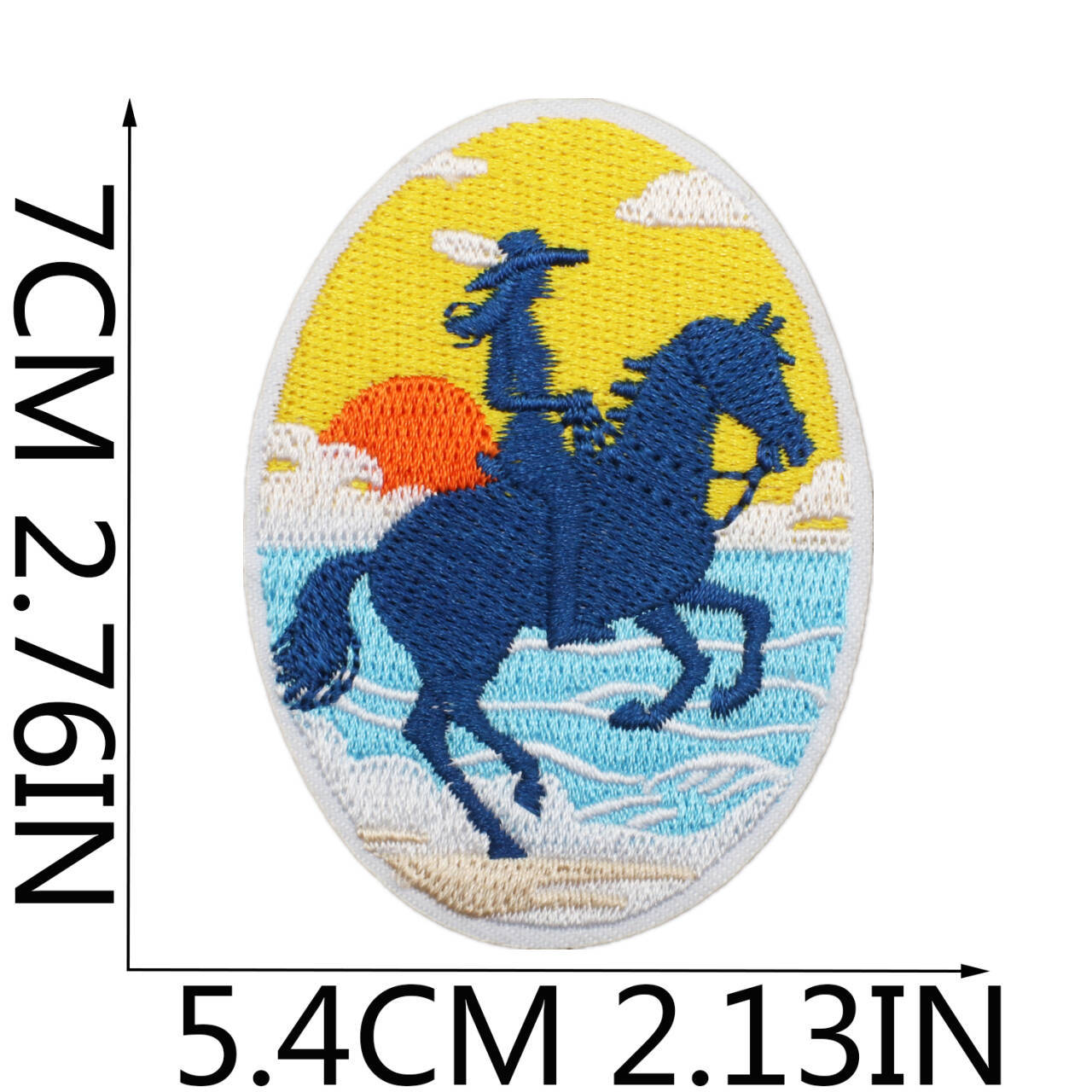 Wholesale Western Cowboy Shell Embroidered Patch Polyester Heat Transfer Applique For Clothing Casual Decorative Accent And Resale