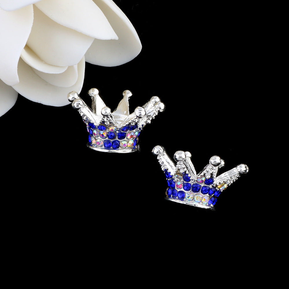 Wholesale 5pcs Colorful crown torus DIY spacer beads alloy full diamond