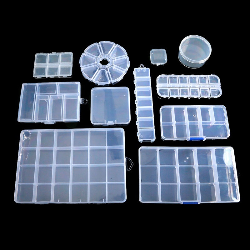Wholesale Handmade DIY Bead Jewelry Removable Transparent Plastic Storage Box Tools