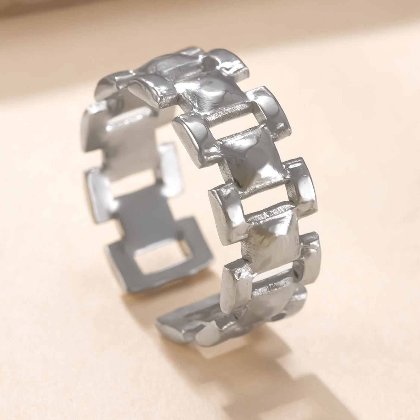 Wholesale Stainless Steel Ring Hollow Chain Open Ring