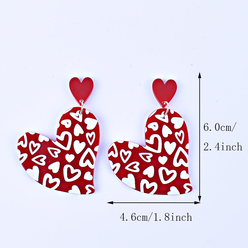 Wholesale Valentine's Day Heart Letter Love Heart Shape Red Pink Earrings