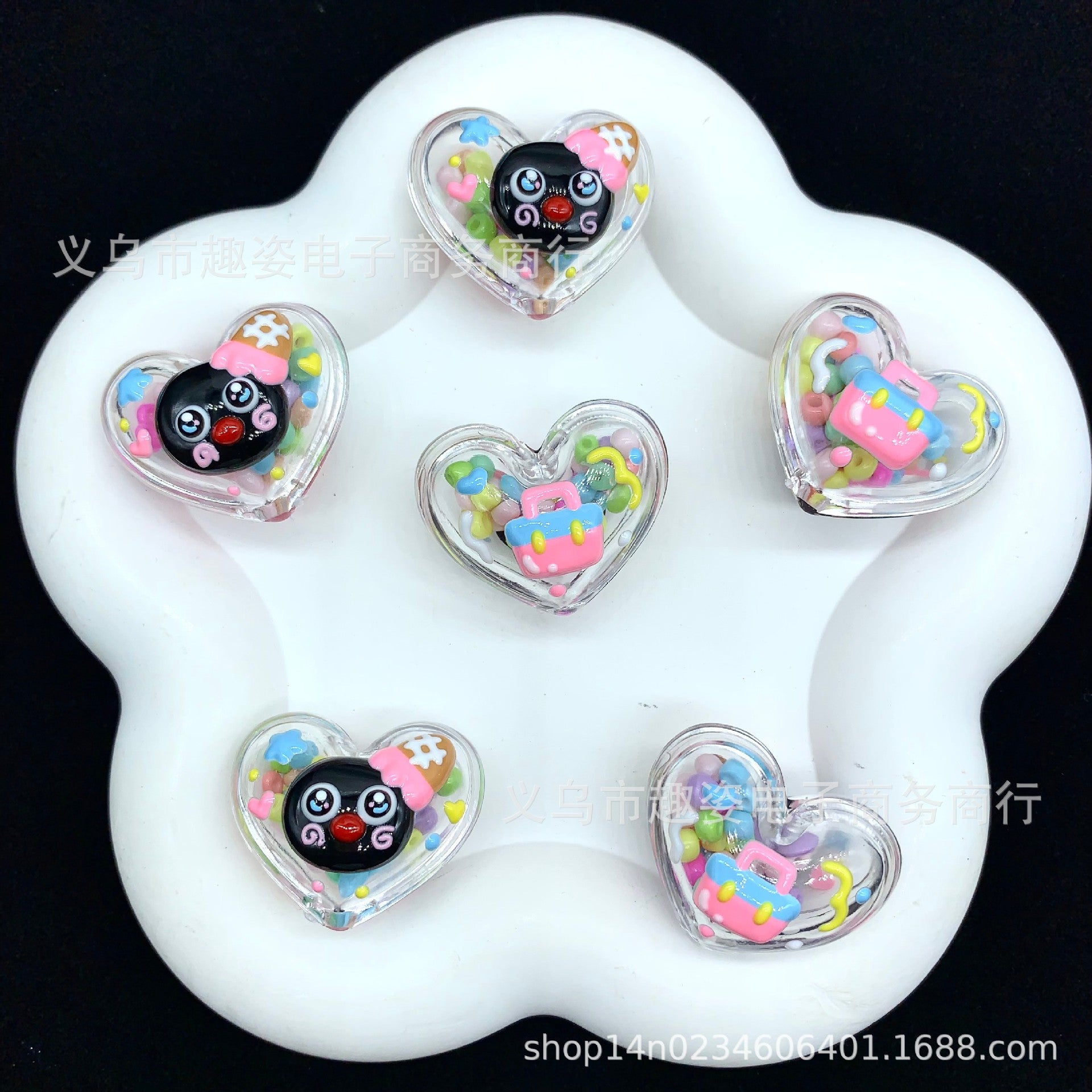 Wholesale 10pcs   Apple Heart shaped Beads  Acrylic Beads