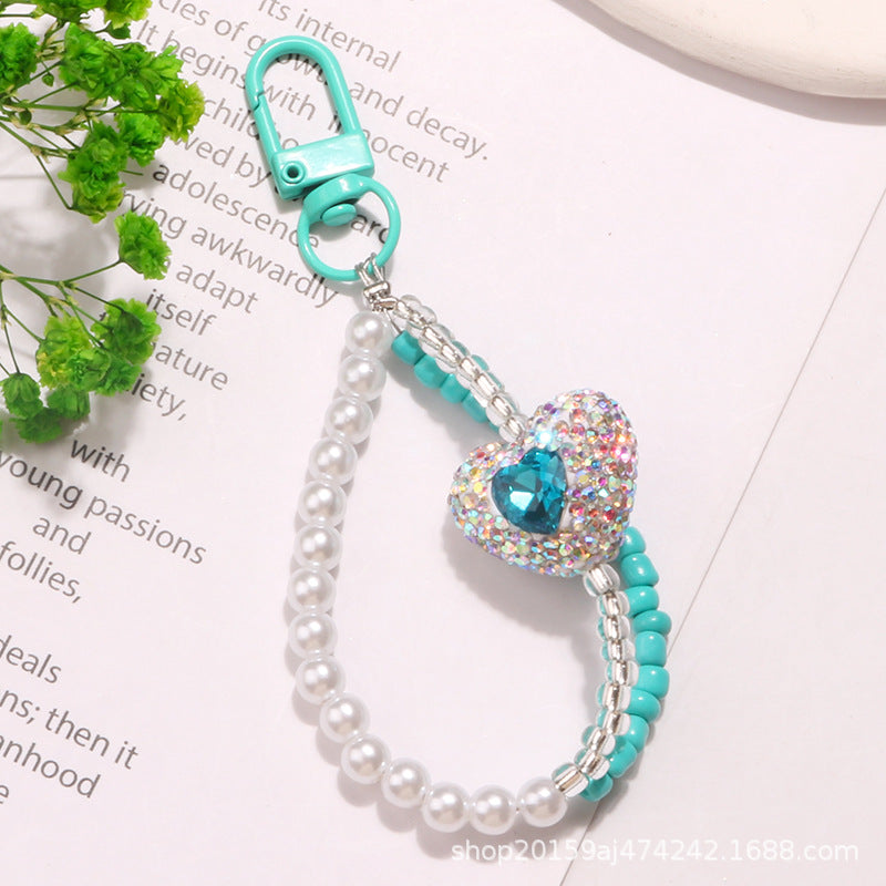 Wholesale Full Diamond Love Gemstone Acrylic Keychain
