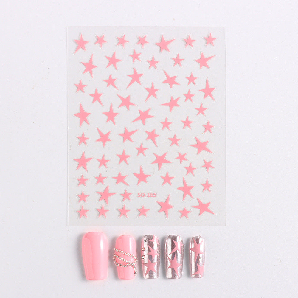 Wholesale 3pcs Nail Art Stickers Laser Purple Glitter Silver Starry Nail Art Stickers