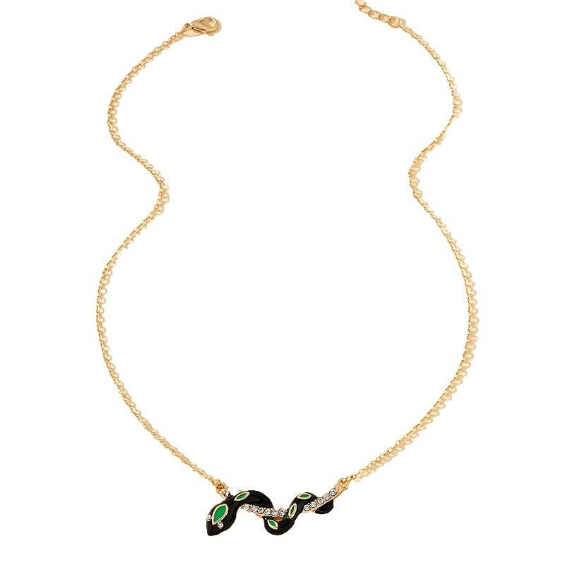 Wholesale Alloy Snake Totem Enamel Necklace