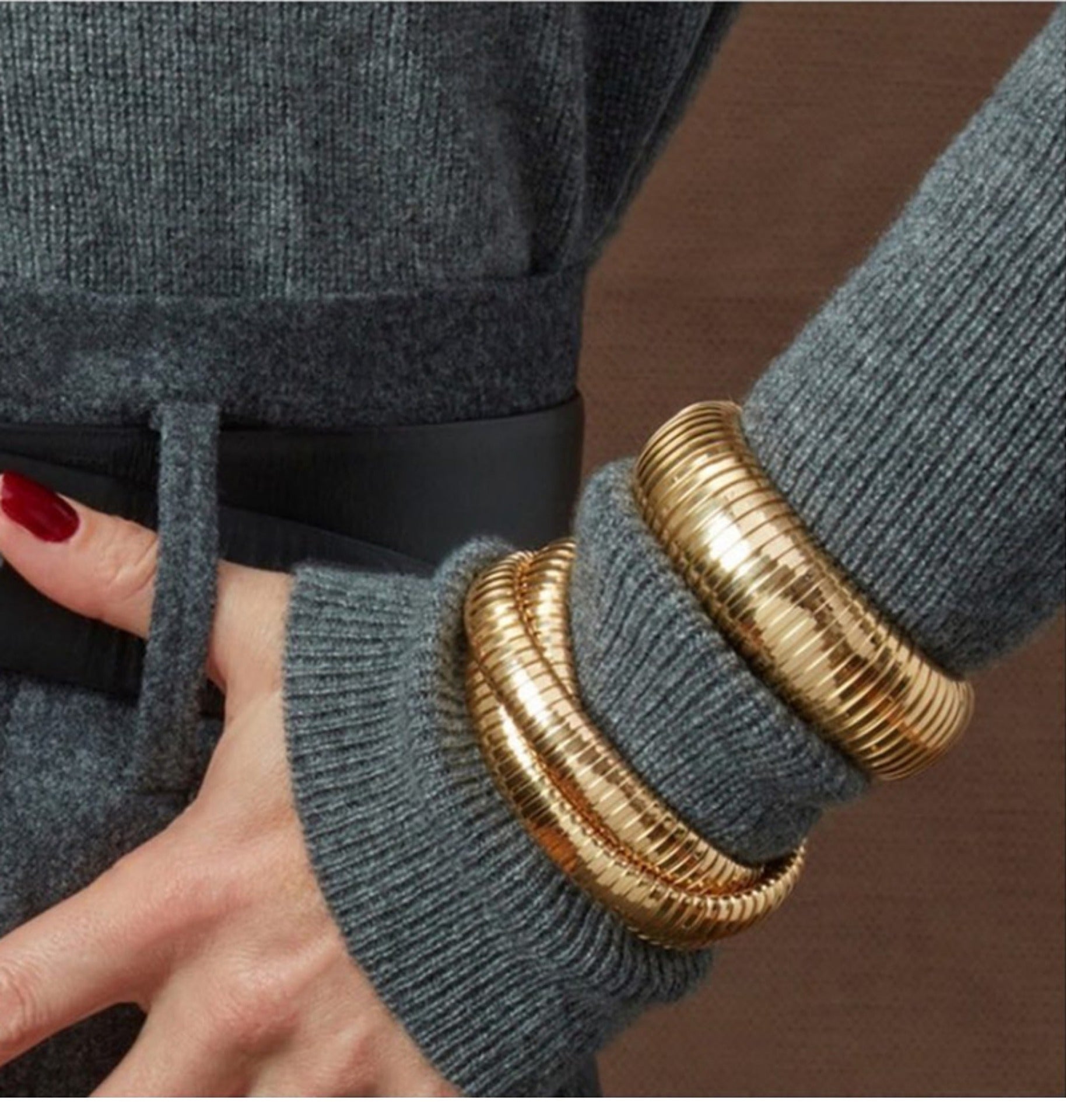 Wholesale Gold Plated Stainless Steel Vintage Snake Bone Titanium Steel Vintage Bracelet