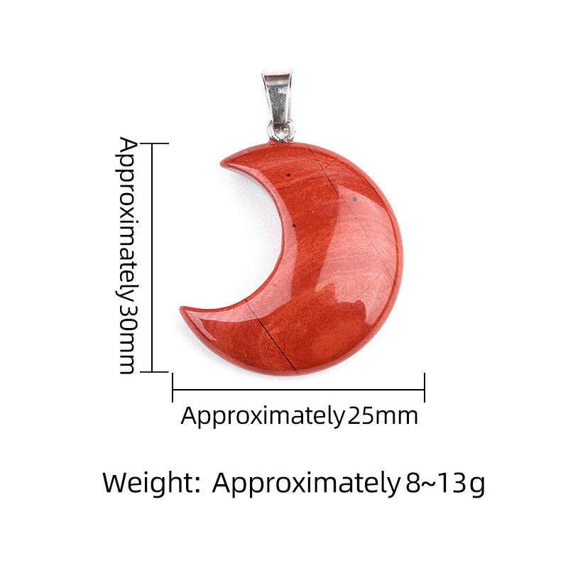 Wholesale Natural crystal agate stone 30mm moon pendant necklace pendant