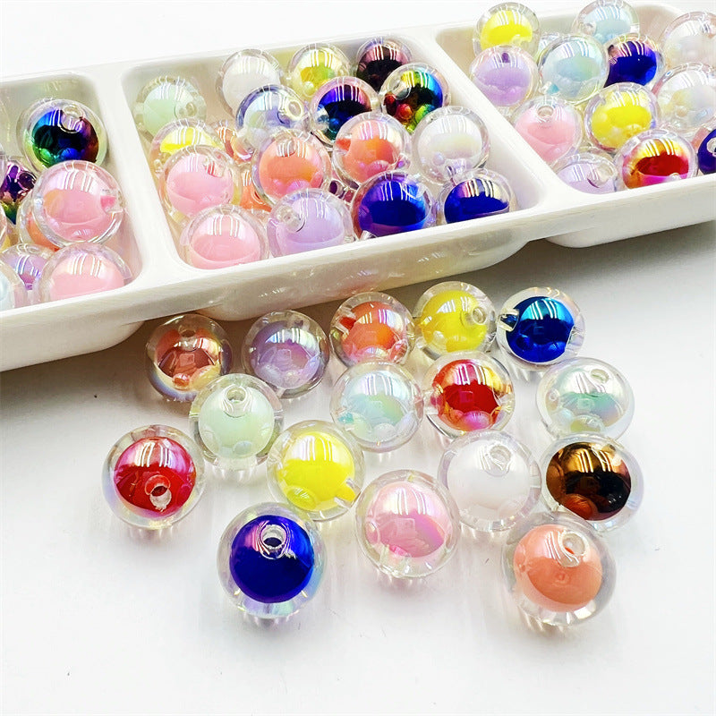 Wholesale 10pcs/pack 16mm Acrylic UV Plated No Scratch Beads
