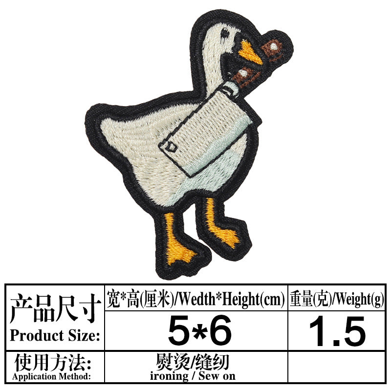 Wholesale Twill Cartoon Duck Embroidered Iron On Patches DIY Clothing Towel Applique 4 Styles Boutique Resale