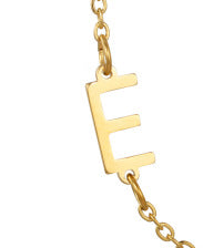 Wholesale 26 Alphabet Gold Up and Down Hole Stainless Steel Necklace