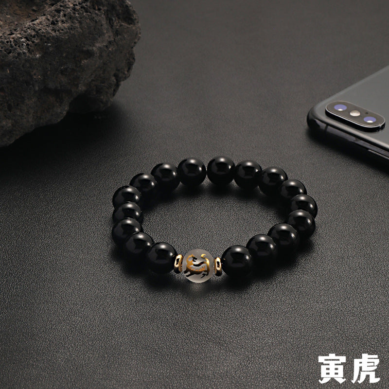 Wholesale Zodiac Black Beaded Bracelet