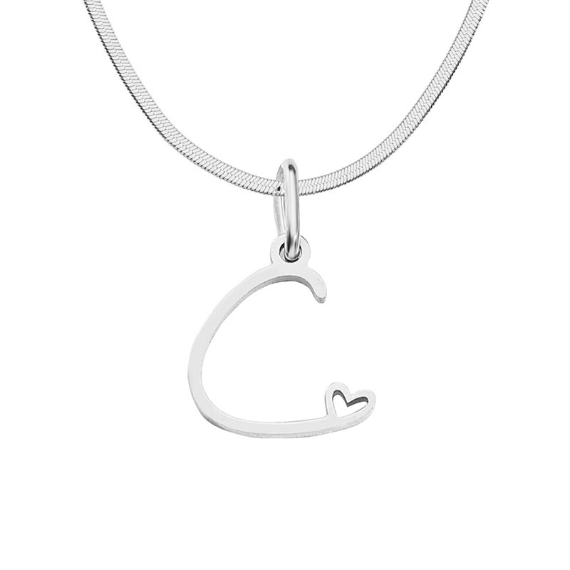 Wholesale Letter Pendant Titanium Steel Short Clavicle Chain