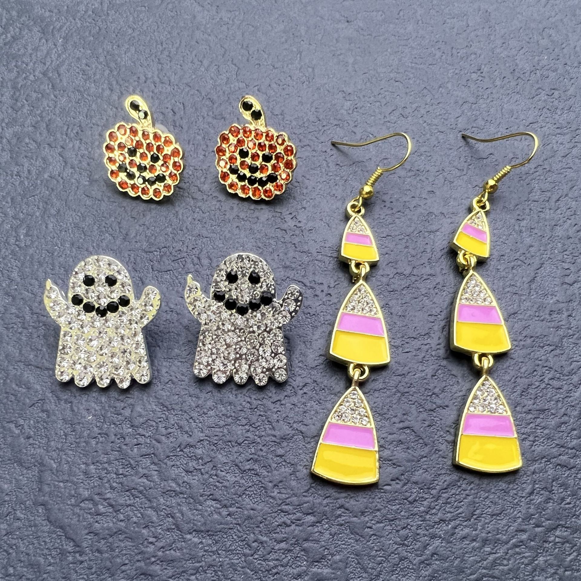 Wholesale Halloween Simple Fashion Ghost Pumpkin Spider Witch Spoof Earrings