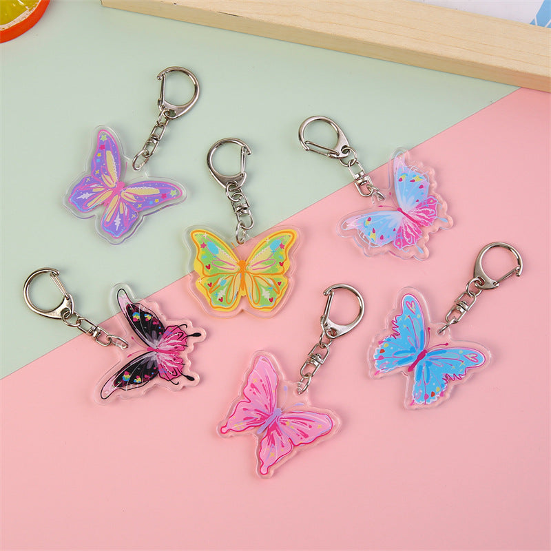 Wholesale Cute Colored Butterfly Acrylic Keychains